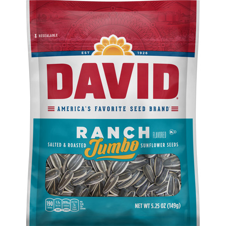 DAVID David Ranch In-Shell Sunflower Seeds 5.25 oz., PK12 2620046770